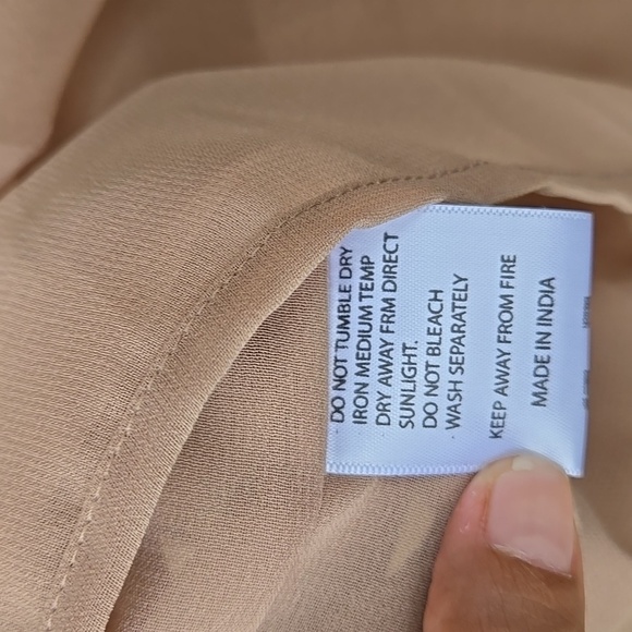 Cynthia Rowley Camel strapless organza dress with white 3D flower Size 6 - Picture 8 of 10